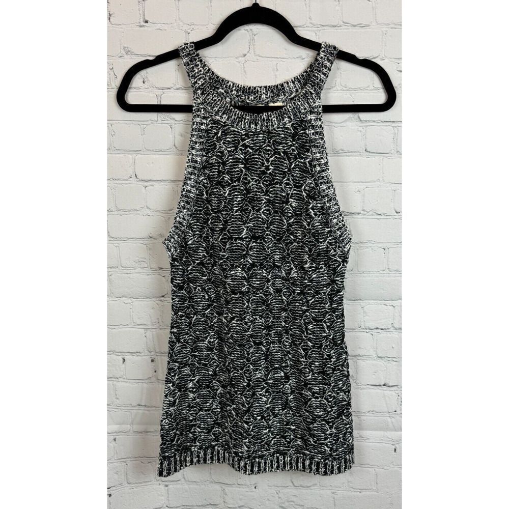 MOTH ANTHROPOLOGIE gray melange knit halter neck sleeveless top sweater XS